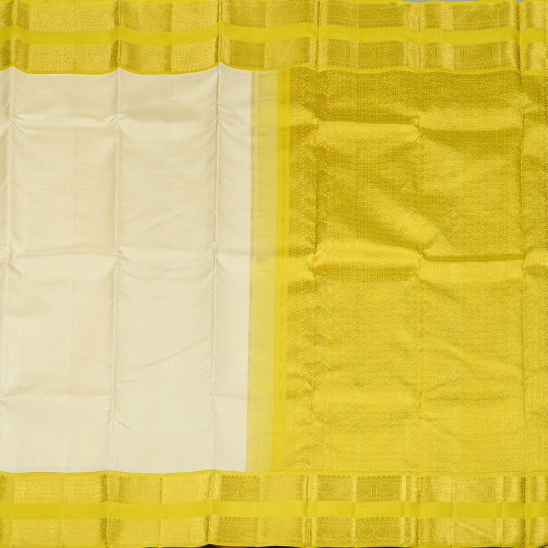 Hayagrivas Handloom Kanjivaram Silk Saree in Serene Half White KBE16D2-3