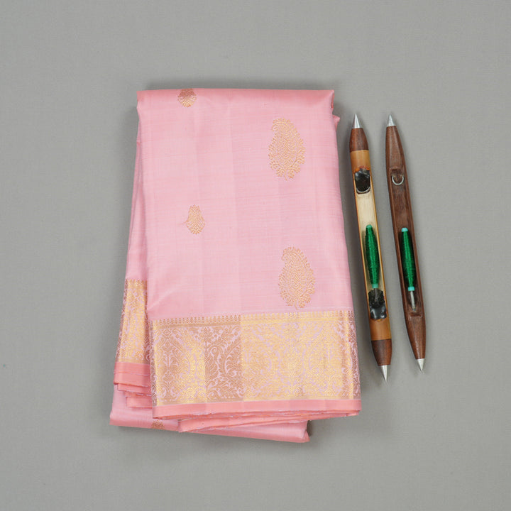 Hayagrivas Baby Peach Handloom Kanjivaram Silk Saree KBE16D3-1