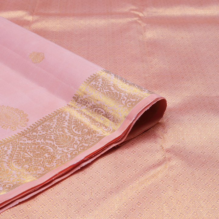 Hayagrivas Baby Peach Handloom Kanjivaram Silk Saree KBE16D3-1