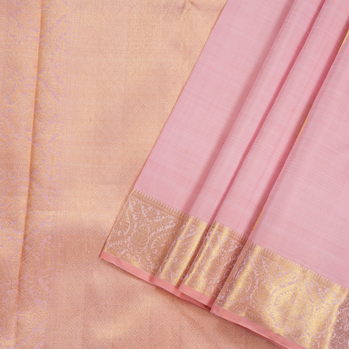 Hayagrivas Baby Peach Handloom Kanjivaram Silk Saree KBE16D3-1