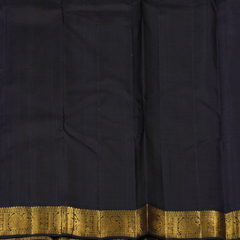 Hayagrivas Lemon Yellow Handloom Kanjivaram Silk Saree with Black Border KBE16D4-2