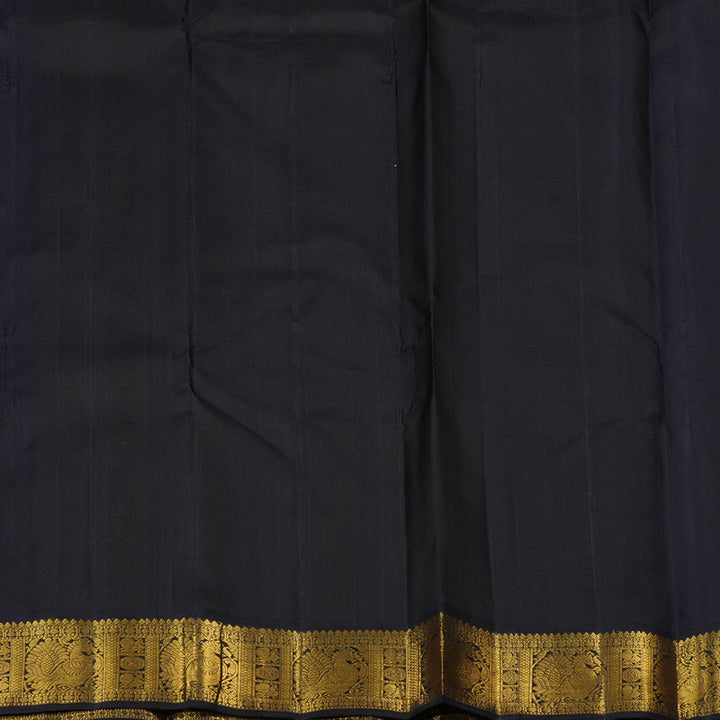 Hayagrivas Lemon Yellow Handloom Kanjivaram Silk Saree with Black Border KBE16D4-2
