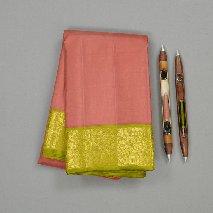Hayagrivas Handloom Kanjivaram Silk Saree in Sumptuous Guava Pink KBE16D4-6
