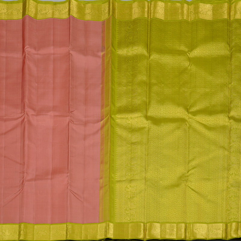 Hayagrivas Handloom Kanjivaram Silk Saree in Sumptuous Guava Pink KBE16D4-6