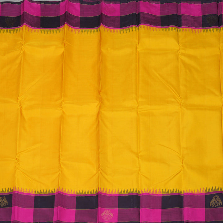 Hayagrivas Handloom Yellow Kanjivaram Silk Saree KBE1707K10-1