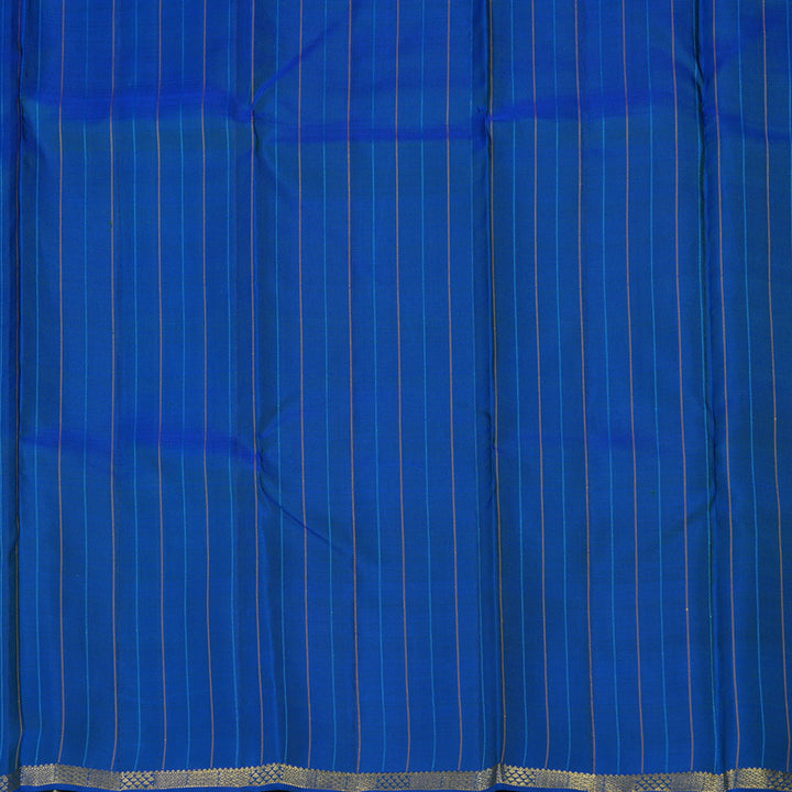 Hayagrivas Handloom Multicolour Checks Kanjivaram Silk Saree with Peacock Blue Border KBE1707K6-1
