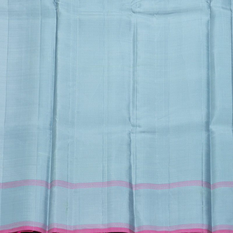 Hayagrivas Handloom Pastel Blue Kanjivaram Silk Saree with Grey Border KBE1709K1-4