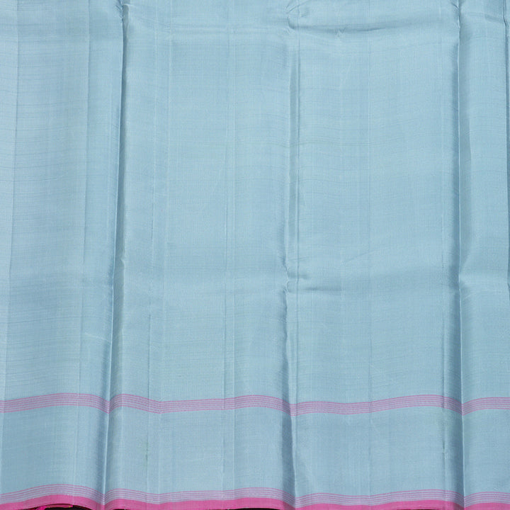 Hayagrivas Handloom Pastel Blue Kanjivaram Silk Saree with Grey Border KBE1709K1-4