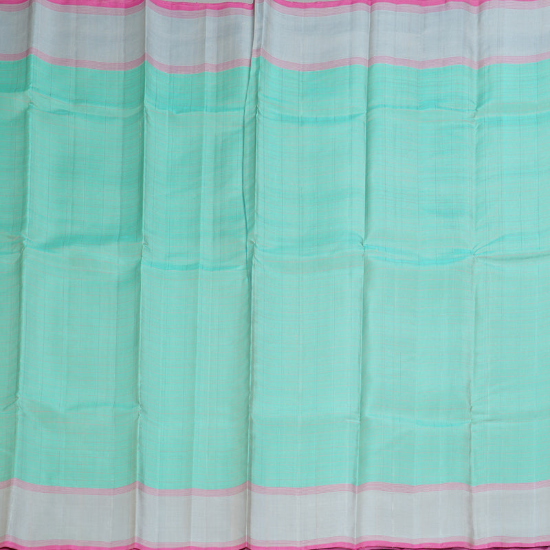 Hayagrivas Handloom Pastel Blue Kanjivaram Silk Saree with Grey Border KBE1709K1-4