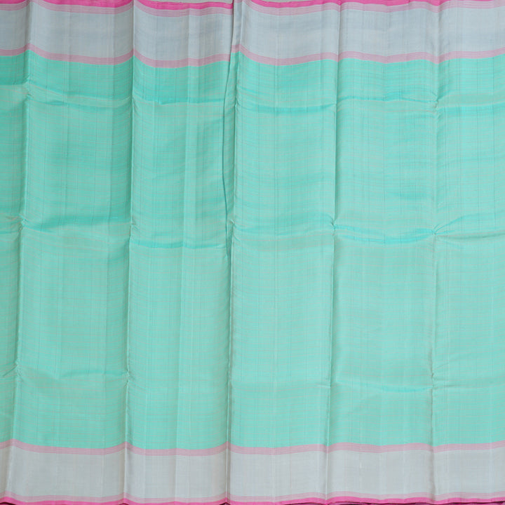 Hayagrivas Handloom Pastel Blue Kanjivaram Silk Saree with Grey Border KBE1709K1-4