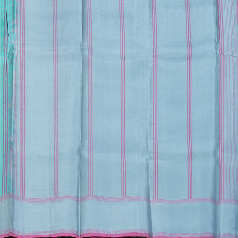 Hayagrivas Handloom Pastel Blue Kanjivaram Silk Saree with Grey Border KBE1709K1-4