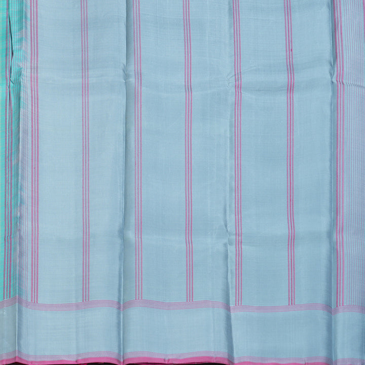 Hayagrivas Handloom Pastel Blue Kanjivaram Silk Saree with Grey Border KBE1709K1-4