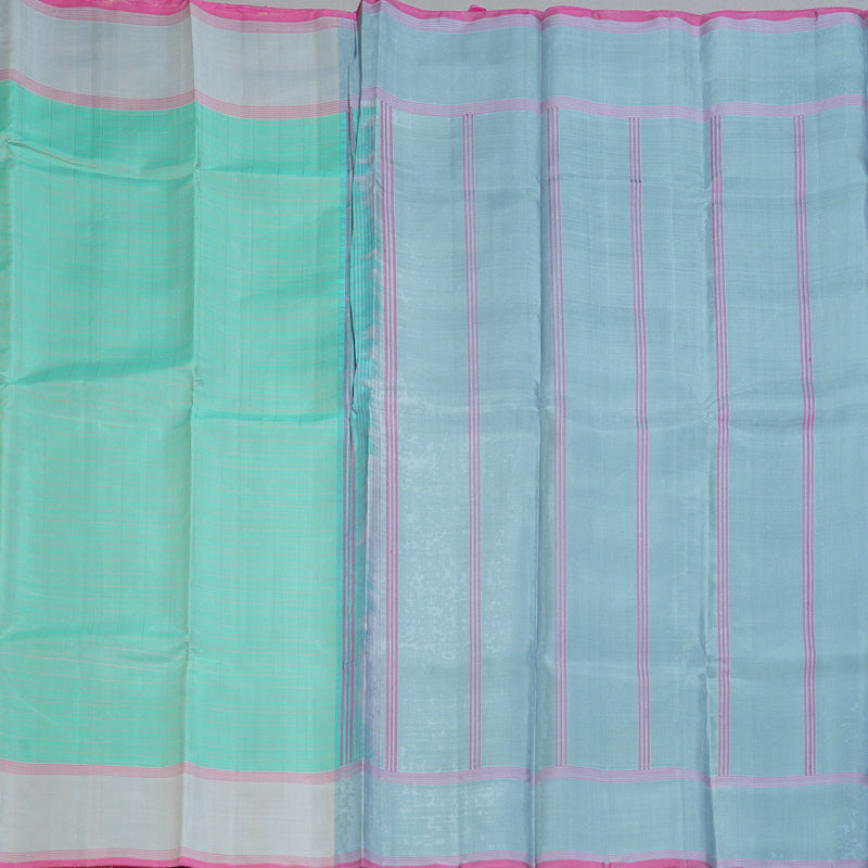 Hayagrivas Handloom Pastel Blue Kanjivaram Silk Saree with Grey Border KBE1709K1-4
