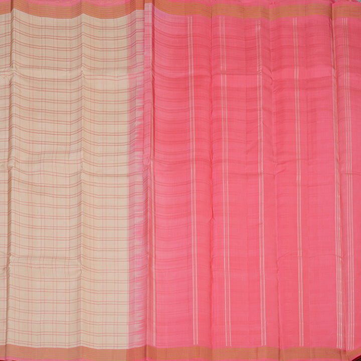 Hayagrivas Handloom Mild Peach Kanjivaram Silk Saree with Peach Pink Border KBE1709K1-9