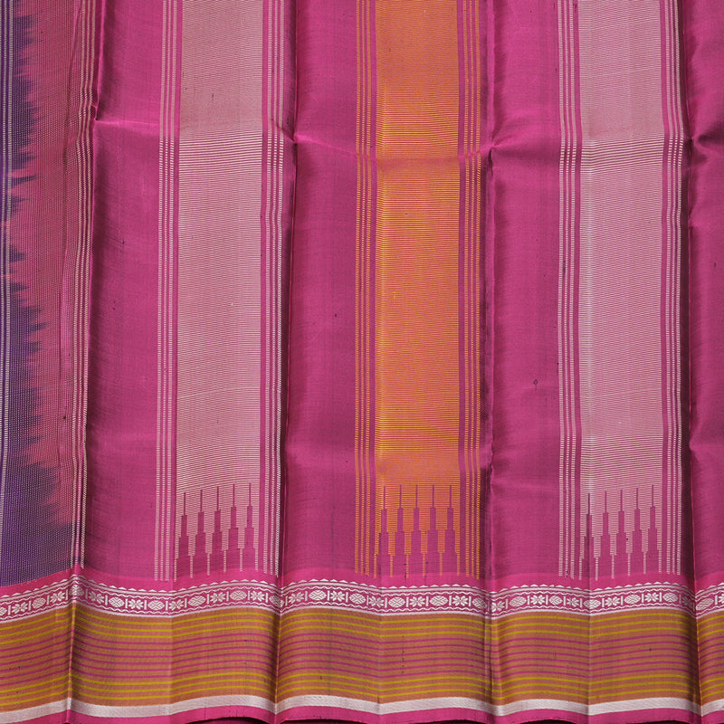 Hayagrivas Handloom Purple Kanjivaram Silk Saree with Pink Border KBE1710K1-2