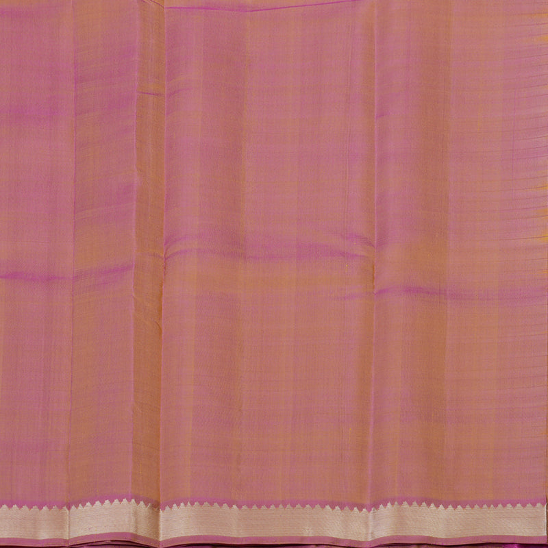 Hayagrivas Handloom Lemon Yellow Kanjivaram Silk Saree with Lotus Pink Border KBE1710K1-4