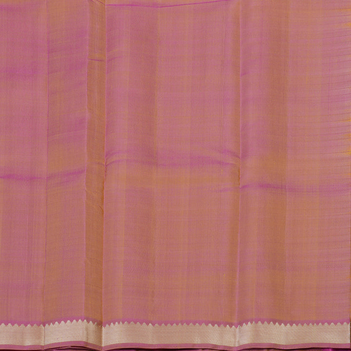 Hayagrivas Handloom Lemon Yellow Kanjivaram Silk Saree with Lotus Pink Border KBE1710K1-4