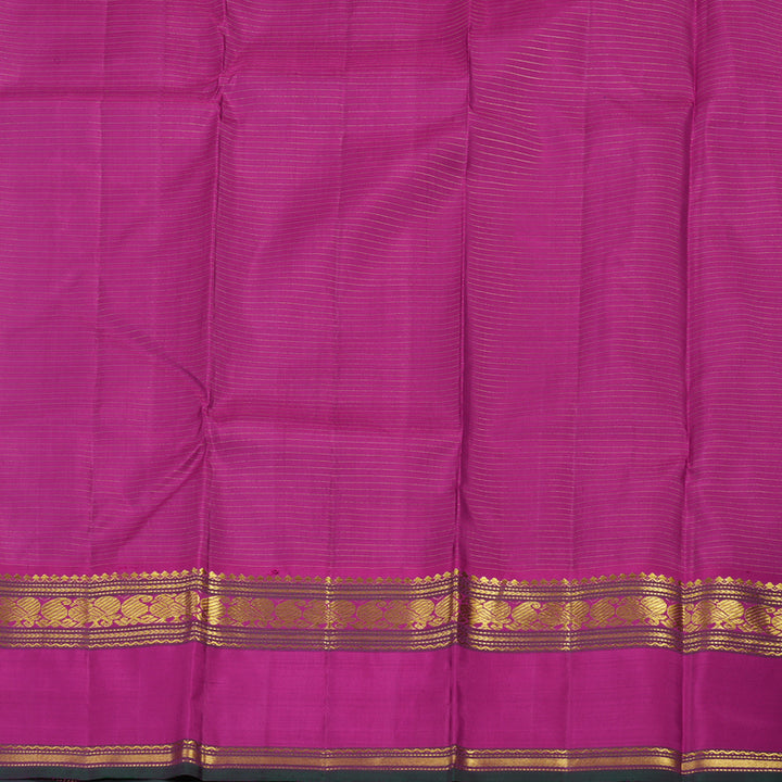 Hayagrivas Handloom Purple Kanjivaram Silk Saree with Magenta border KBE1713K4-1