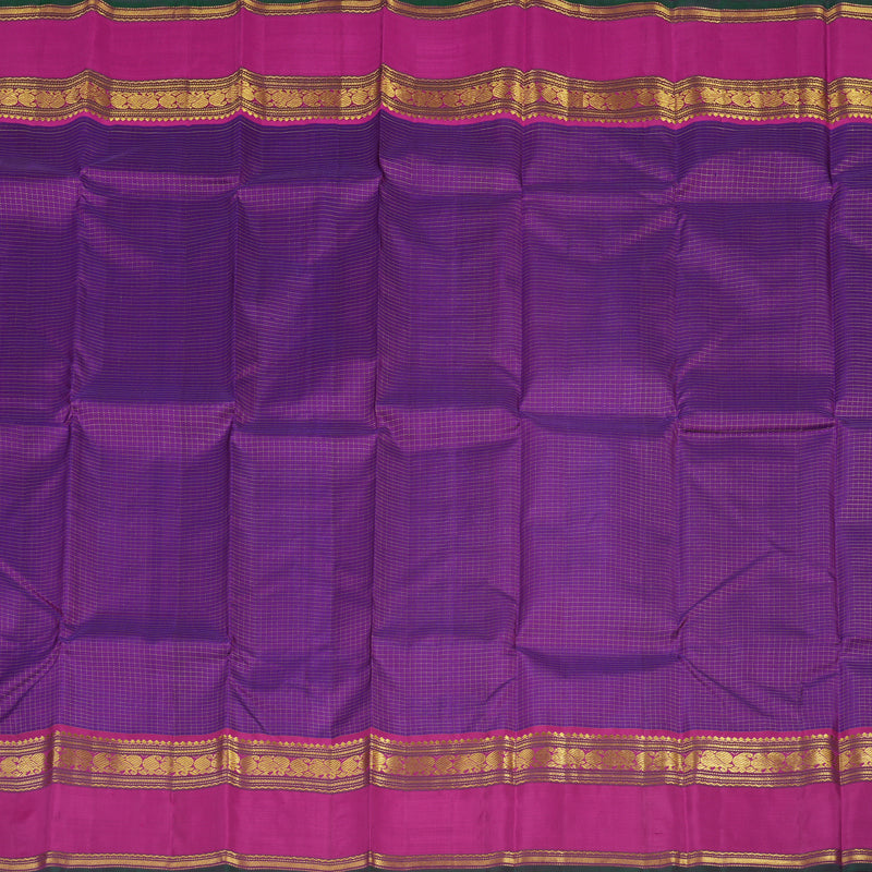 Hayagrivas Handloom Purple Kanjivaram Silk Saree with Magenta border KBE1713K4-1
