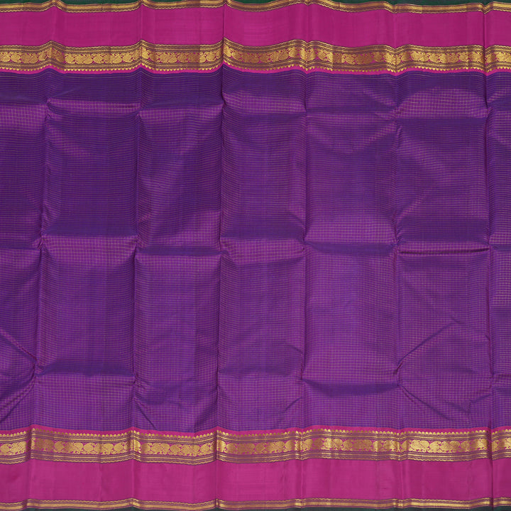 Hayagrivas Handloom Purple Kanjivaram Silk Saree with Magenta border KBE1713K4-1
