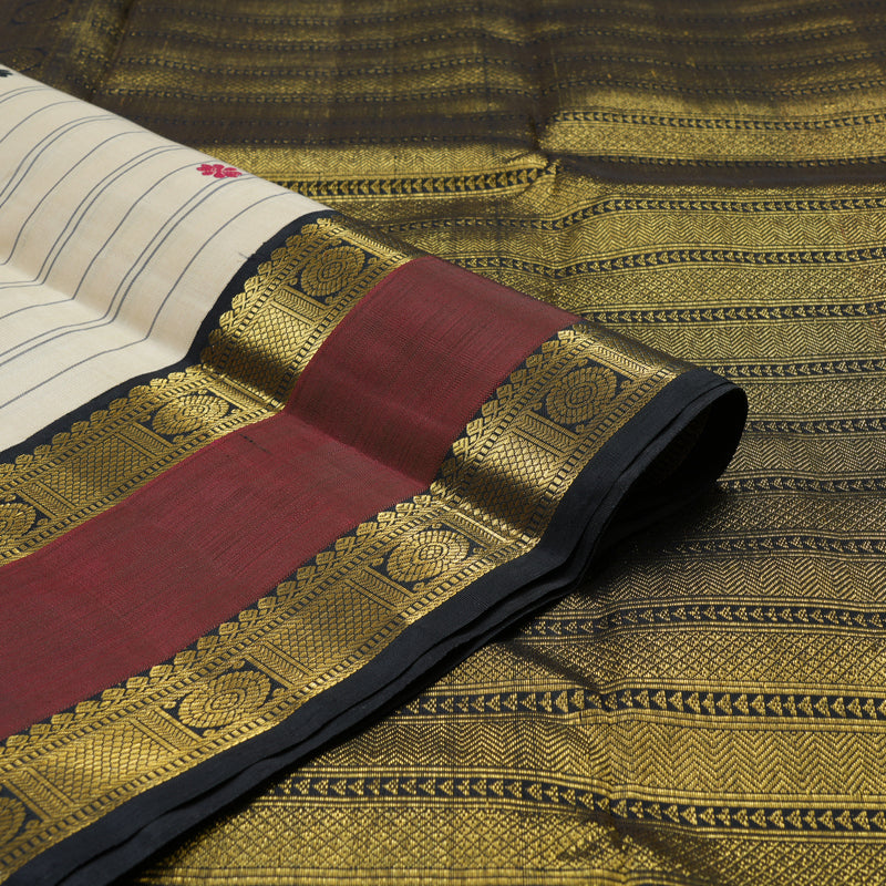 Hayagrivas Sandal Kanjivaram Silk Saree with Black border KBE1791K5-1