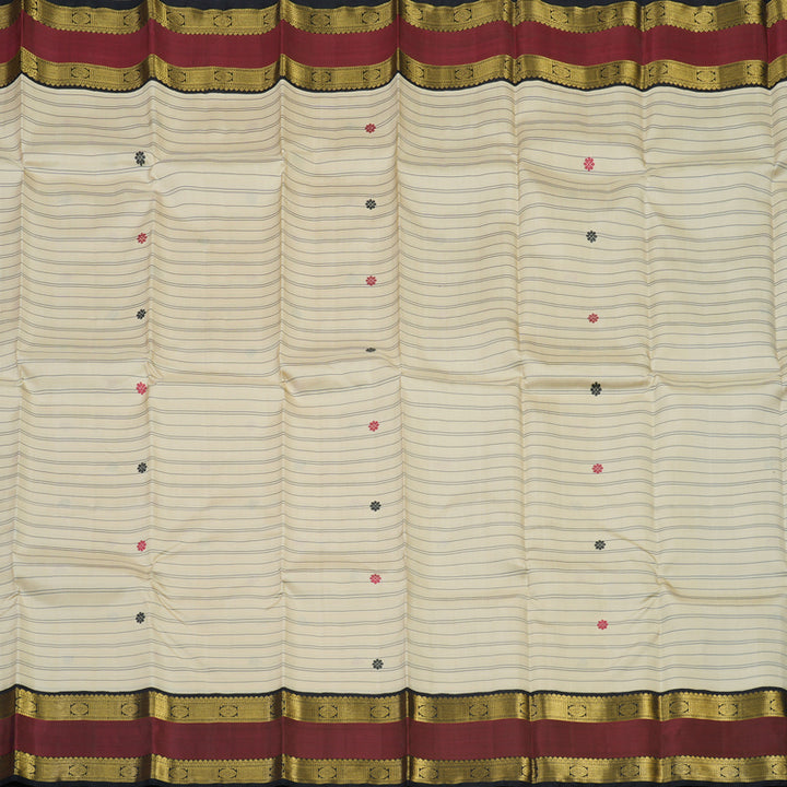 Hayagrivas Sandal Kanjivaram Silk Saree with Black border KBE1791K5-1