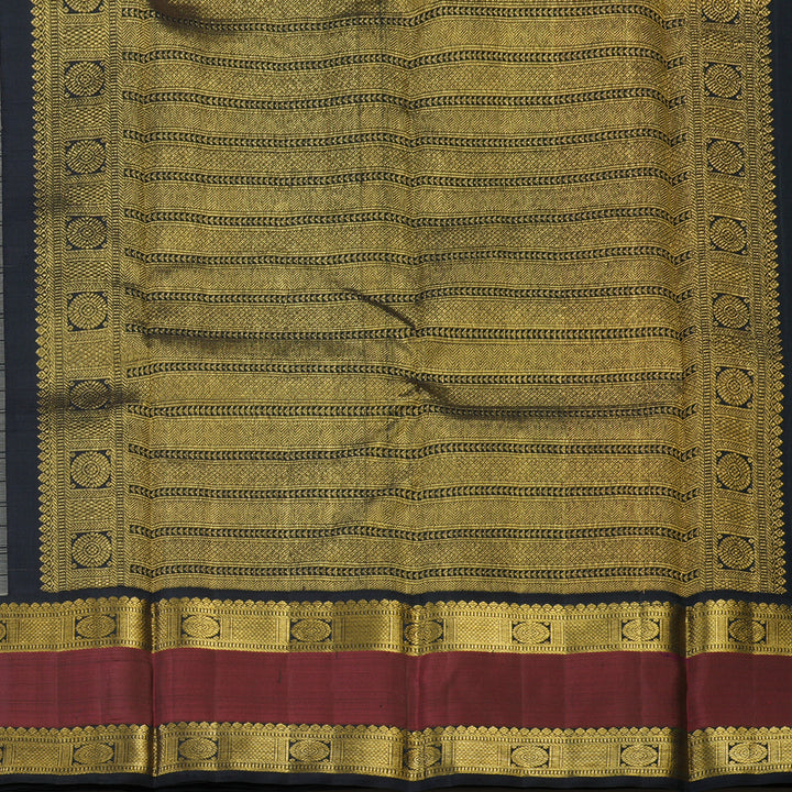 Hayagrivas Sandal Kanjivaram Silk Saree with Black border KBE1791K5-1