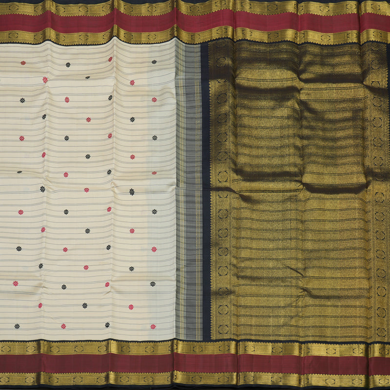 Hayagrivas Sandal Kanjivaram Silk Saree with Black border KBE1791K5-1