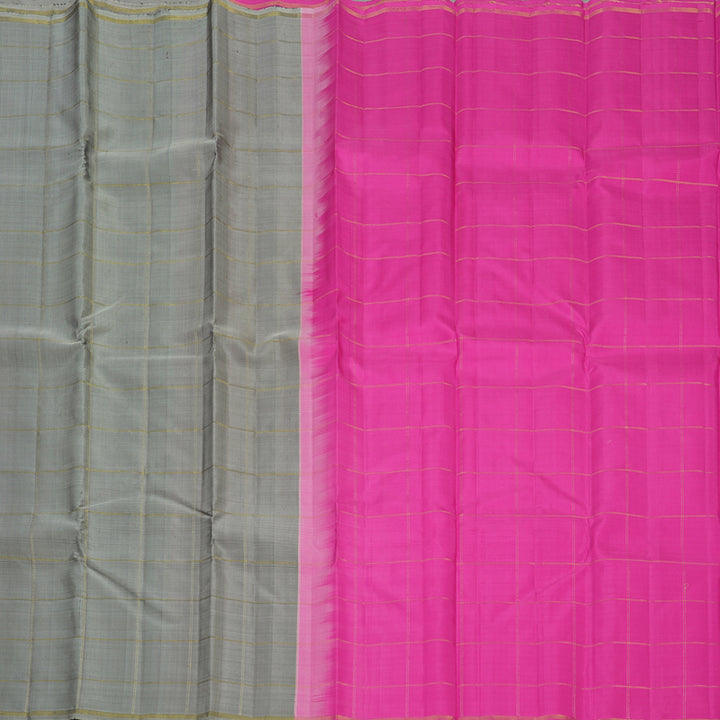 Hayagrivas Handloom Elephant Grey Kanjivaram Silk Saree KBE1720K3-1