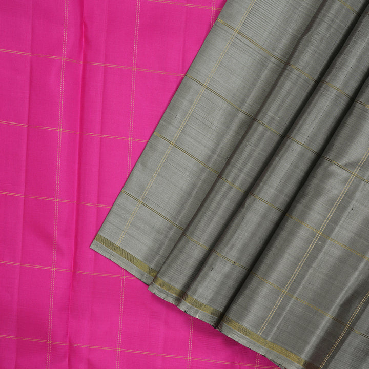 Hayagrivas Handloom Elephant Grey Kanjivaram Silk Saree KBE1720K3-1