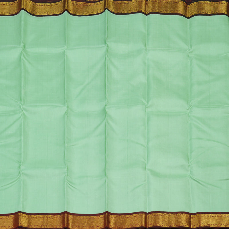 Hayagrivas Handloom Pista Green Kanjivaram Silk Saree with Araku Maroon border KBE1720K5-1