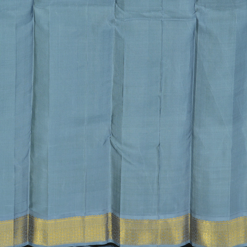 Hayagrivas Handloom Fluorescent Green Kanjivaram Silk Saree with Grey border KBE1720K5-2