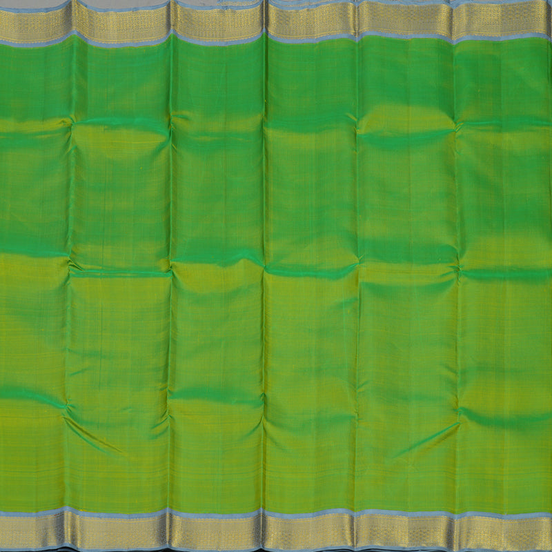 Hayagrivas Handloom Fluorescent Green Kanjivaram Silk Saree with Grey border KBE1720K5-2