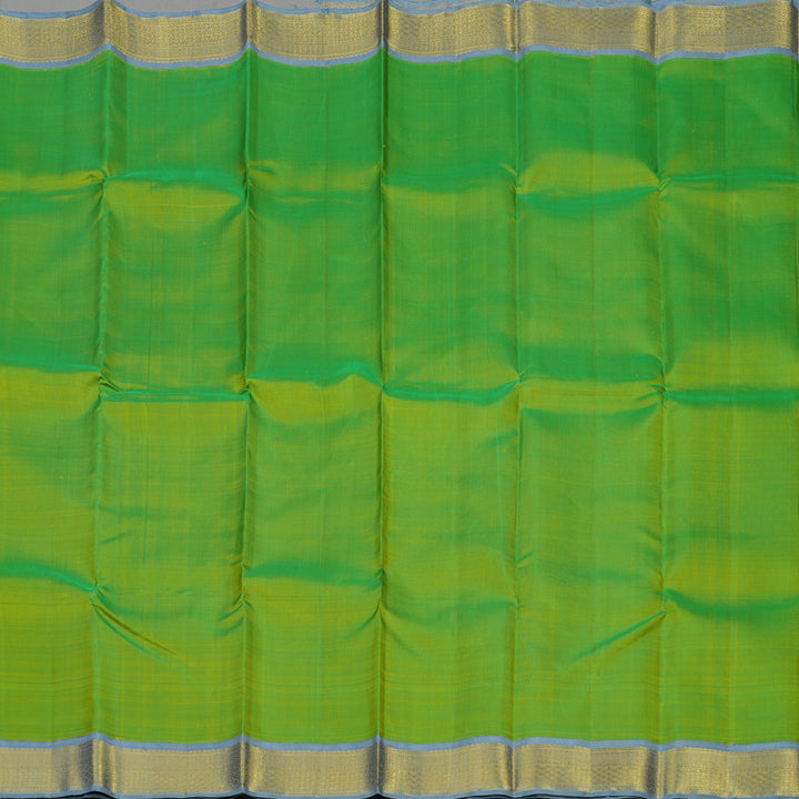 Hayagrivas Handloom Fluorescent Green Kanjivaram Silk Saree with Grey border KBE1720K5-2