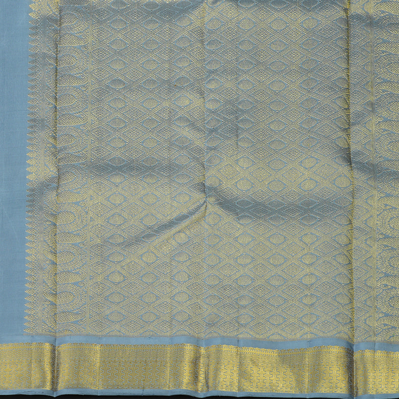 Hayagrivas Handloom Fluorescent Green Kanjivaram Silk Saree with Grey border KBE1720K5-2