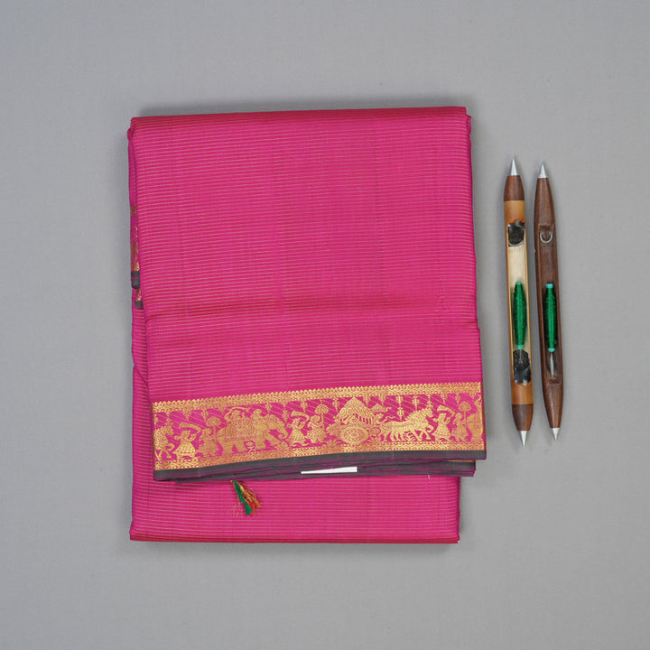 Hayagrivas Handloom Magenta Ten Yards Silk Saree KBE1721K10-1