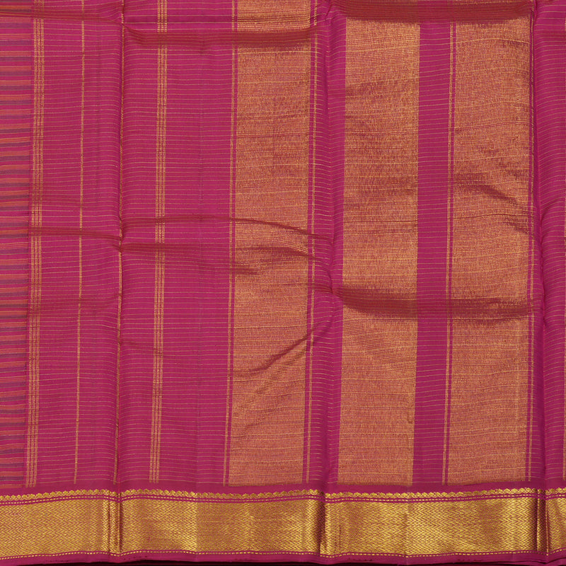 Hayagrivas Handloom Multicolour Checks Kanjivaram Silk Saree with Deep Pink Border KBE1721K2-1