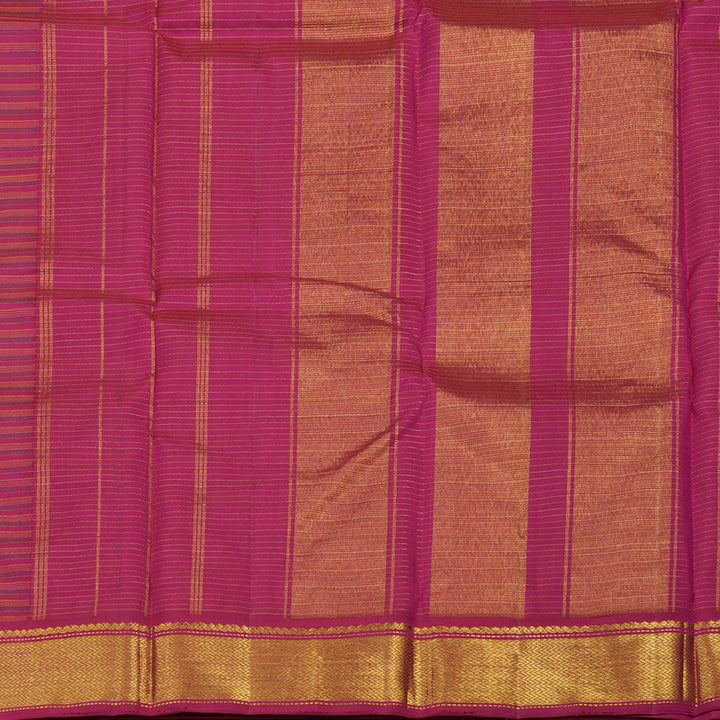 Hayagrivas Handloom Multicolour Checks Kanjivaram Silk Saree with Deep Pink Border KBE1721K2-1