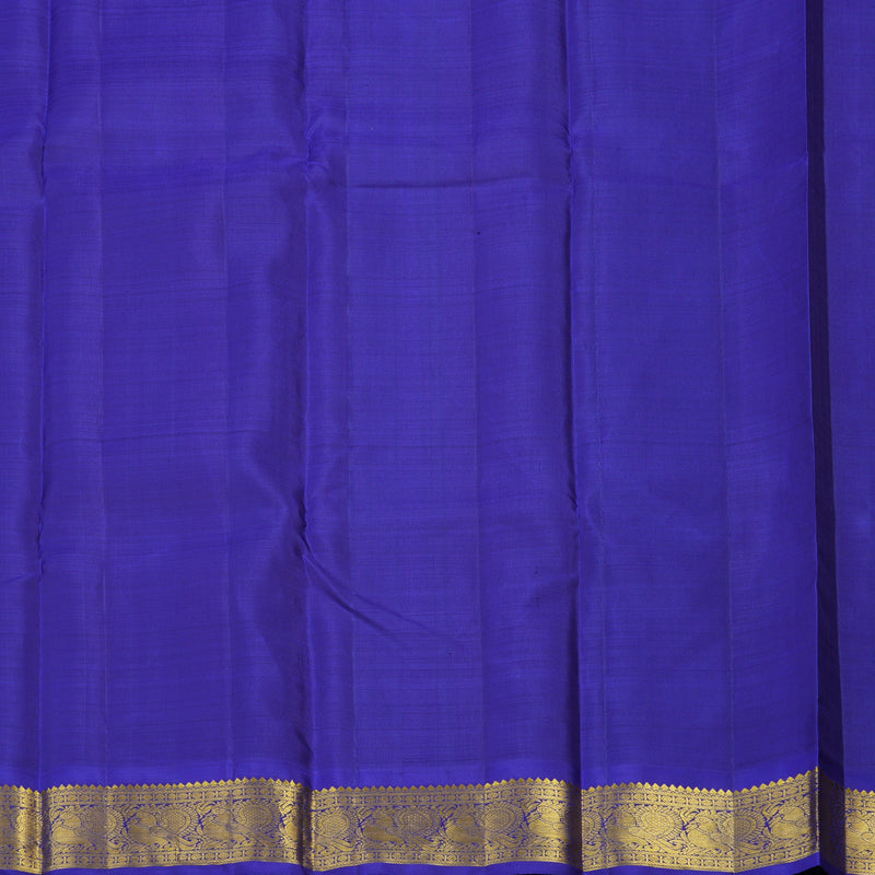 Hayagrivas Handloom Yellow Kanjivaram Silk Saree with Purplish Blue border KBE1721K6-2