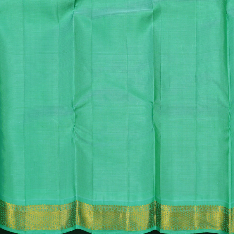 Hayagrivas Handloom Red Kanjivaram Silk Saree with Bright Teal border KBE1721K6-3