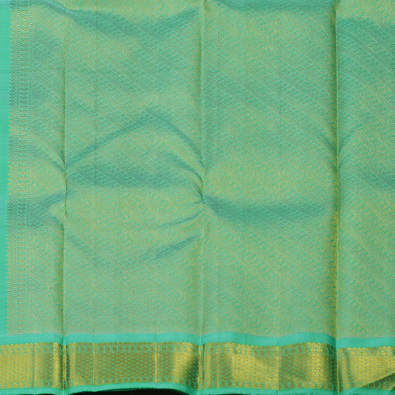 Hayagrivas Handloom Red Kanjivaram Silk Saree with Bright Teal border KBE1721K6-3