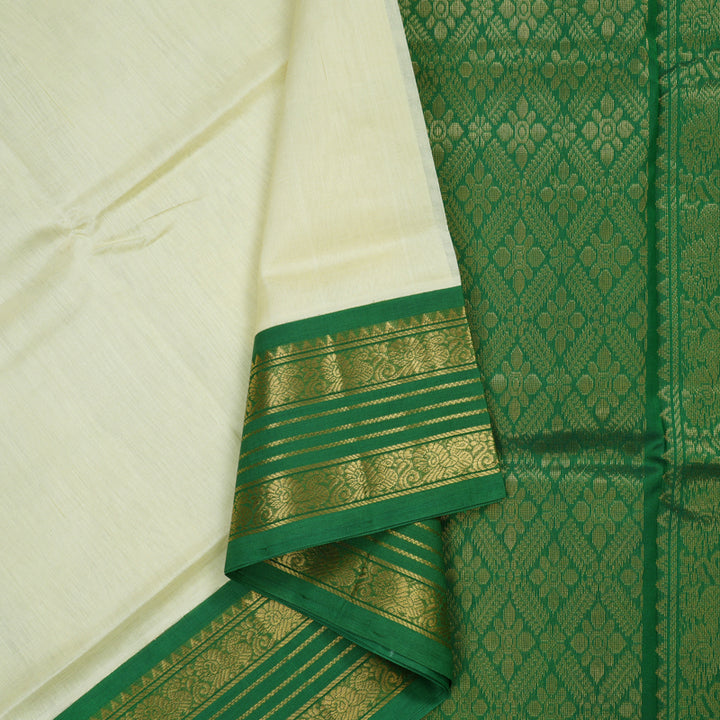 Hayagrivas Ivory Pure Silk Cotton Saree KBE1723K10-1
