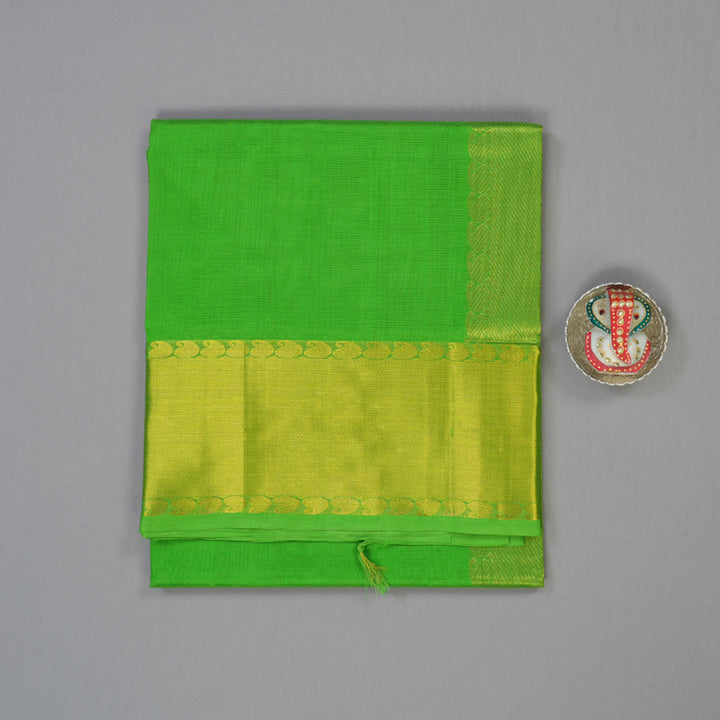 Hayagrivas Parrot Green Pure Silk Cotton Saree KBE1723K6-4