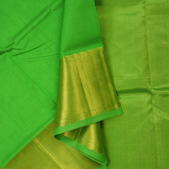 Hayagrivas Parrot Green Pure Silk Cotton Saree KBE1723K6-4