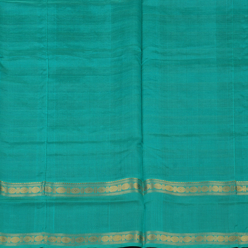 Hayagrivas Deep Brown & Teal stripes Pure Silk Cotton Saree KBE1723K9-5