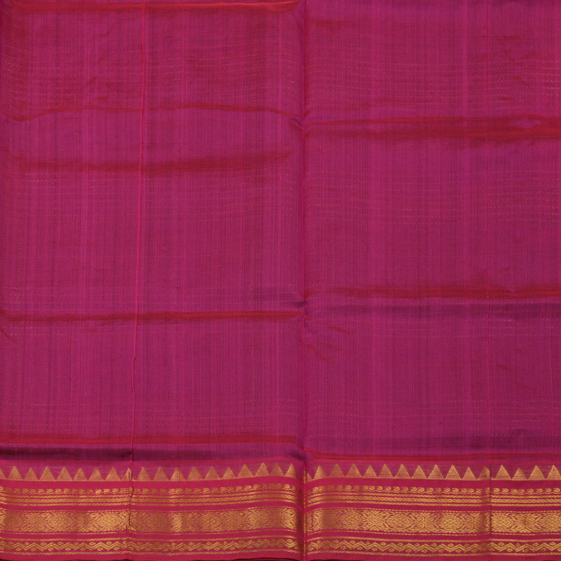 Hayagrivas Bottle Green Pure Silk Cotton Saree with Pink Border KBE1724K6-1