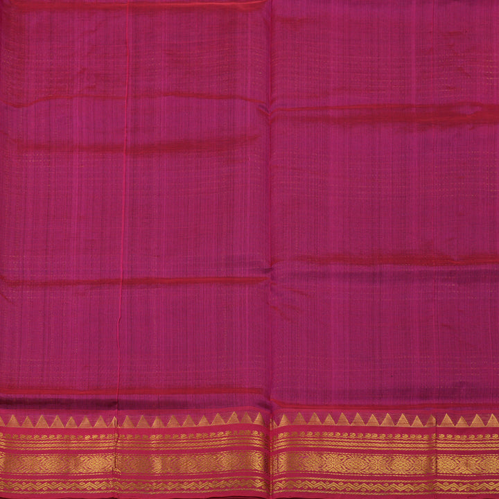 Hayagrivas Bottle Green Pure Silk Cotton Saree with Pink Border KBE1724K6-1