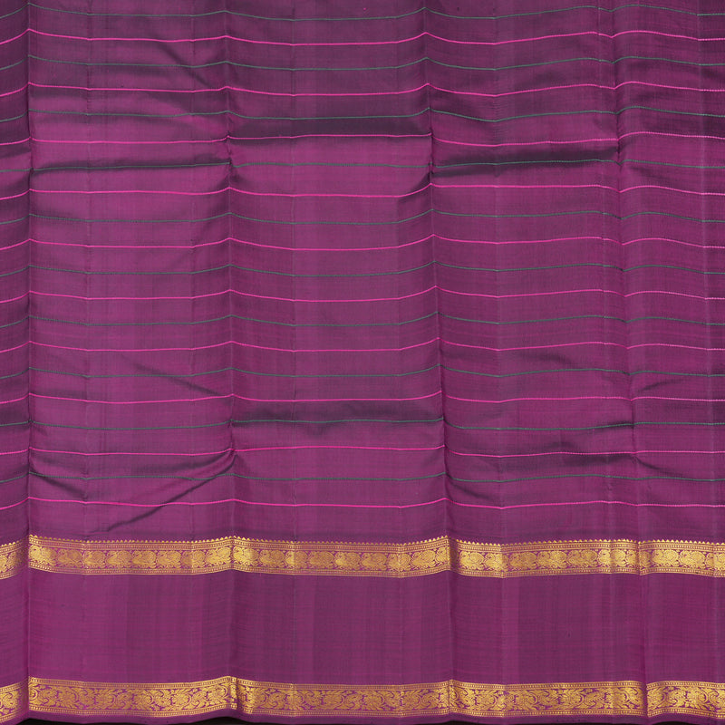 Hayagrivas Handloom Orangish Pink Kanjivaram Silk Saree with Wine Purple border KBE1725K2-2