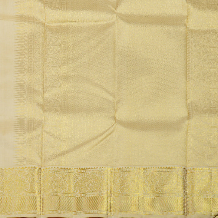 Hayagrivas Handloom Deep Pink Kanjivaram Silk Saree with Cream border KBE1725K6-1