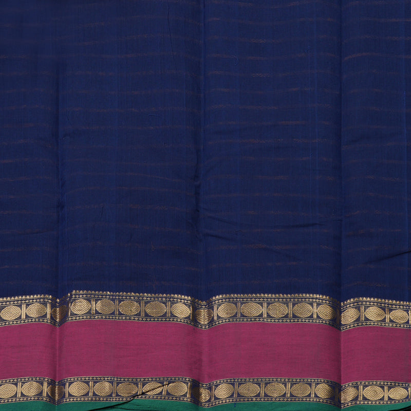 Hayagrivas Handloom Pure Cotton Saree in Navy Blue KBE172D1-1